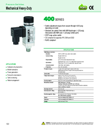 Thumbnail of document Data Sheet - 400 Series Mechanical Heavy-Duty Press. Switch